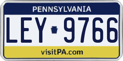 PA license plate LEY9766