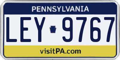 PA license plate LEY9767