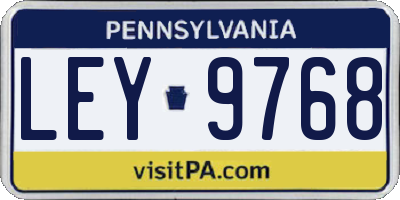 PA license plate LEY9768