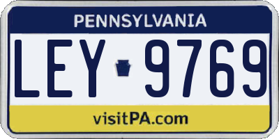 PA license plate LEY9769