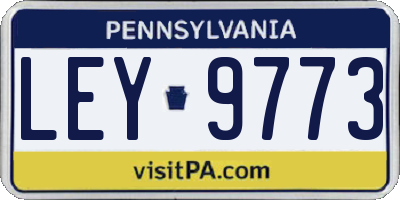 PA license plate LEY9773