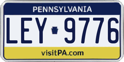 PA license plate LEY9776