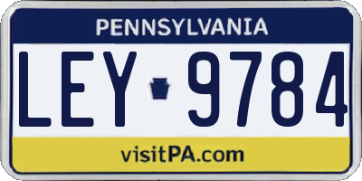 PA license plate LEY9784
