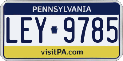PA license plate LEY9785