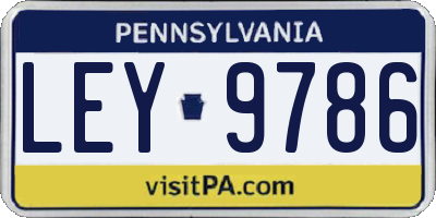 PA license plate LEY9786