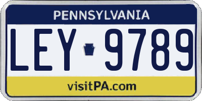 PA license plate LEY9789