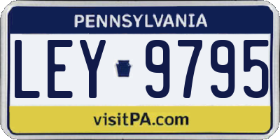 PA license plate LEY9795