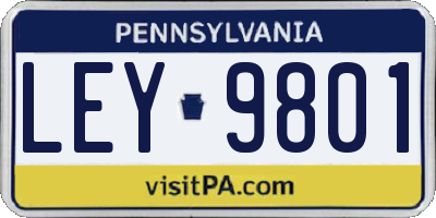 PA license plate LEY9801