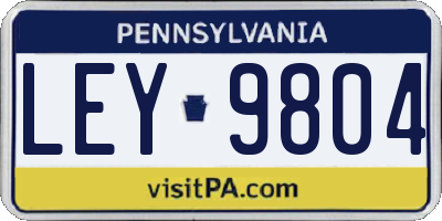 PA license plate LEY9804