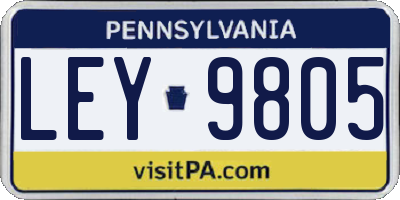 PA license plate LEY9805