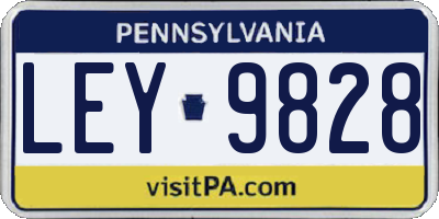 PA license plate LEY9828