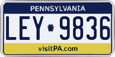 PA license plate LEY9836