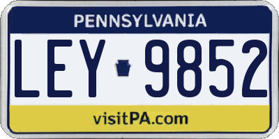 PA license plate LEY9852