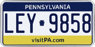 PA license plate LEY9858