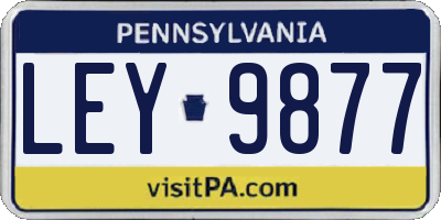 PA license plate LEY9877