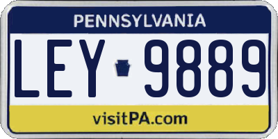 PA license plate LEY9889