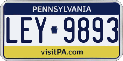 PA license plate LEY9893