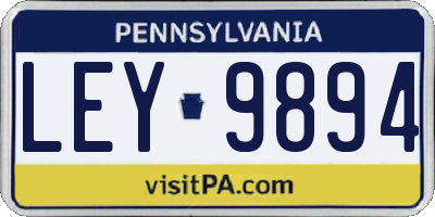 PA license plate LEY9894