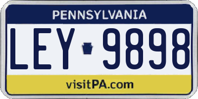 PA license plate LEY9898