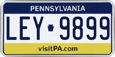 PA license plate LEY9899