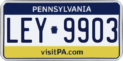 PA license plate LEY9903