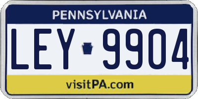PA license plate LEY9904