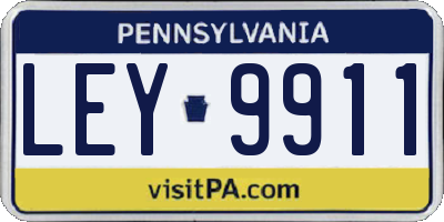PA license plate LEY9911