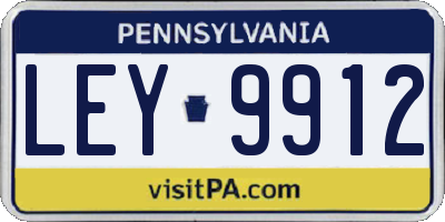 PA license plate LEY9912