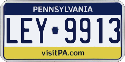 PA license plate LEY9913