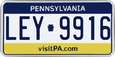 PA license plate LEY9916