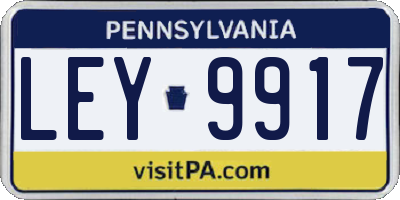 PA license plate LEY9917