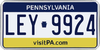 PA license plate LEY9924