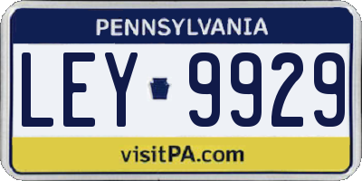 PA license plate LEY9929