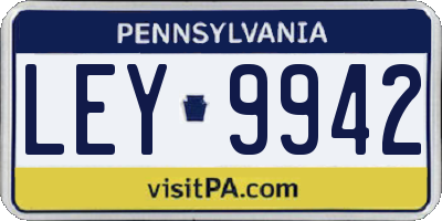 PA license plate LEY9942