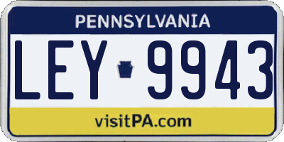 PA license plate LEY9943