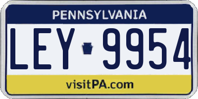 PA license plate LEY9954