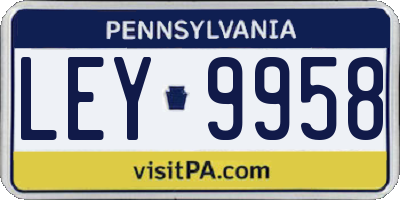 PA license plate LEY9958