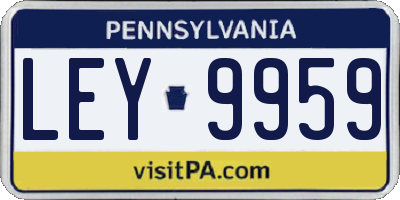 PA license plate LEY9959