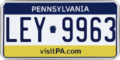 PA license plate LEY9963