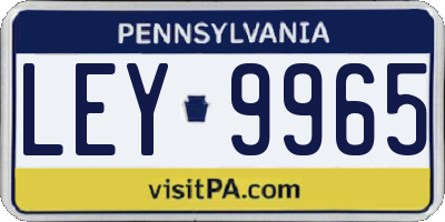 PA license plate LEY9965