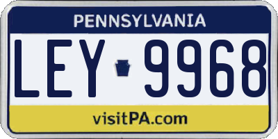 PA license plate LEY9968