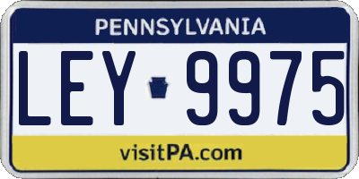 PA license plate LEY9975