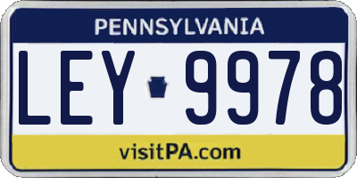 PA license plate LEY9978
