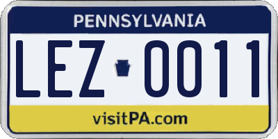 PA license plate LEZ0011