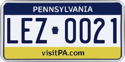 PA license plate LEZ0021
