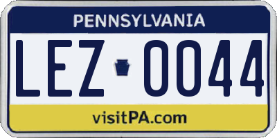 PA license plate LEZ0044