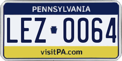 PA license plate LEZ0064