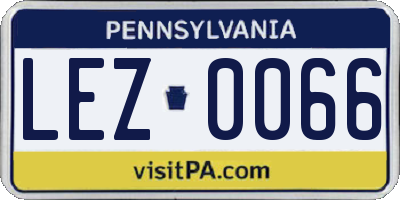 PA license plate LEZ0066