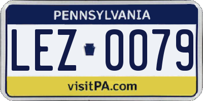 PA license plate LEZ0079