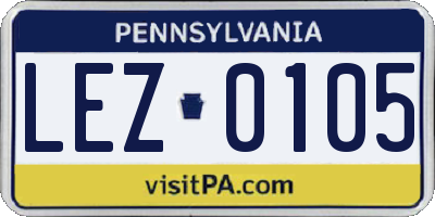 PA license plate LEZ0105